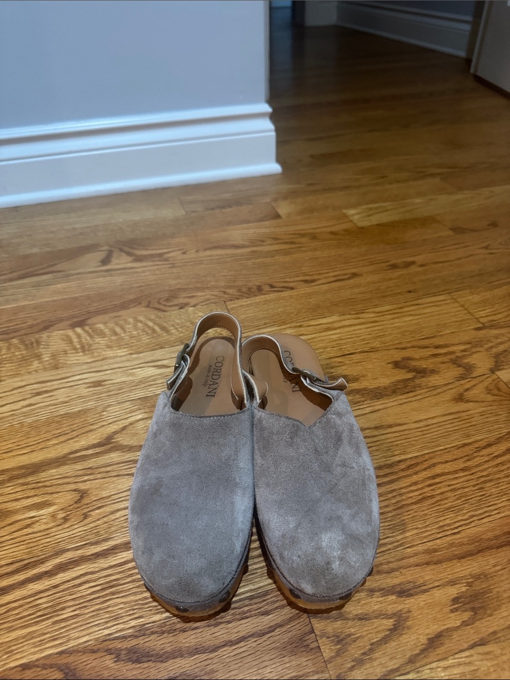 Cordani Women’s Taupe Suede Slingback Clogs